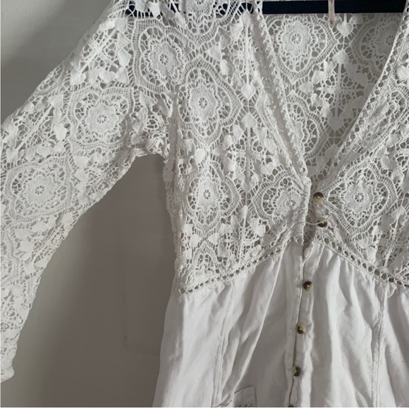 Free People Lace Shrimpton mini dress- white - Picture 3 of 5